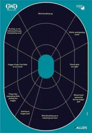 Allen Girls with Guns Splash Adhesive Oval Silhoutte Target 12x18 - 5/ct