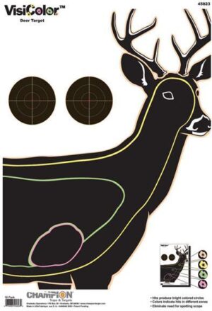 Champion VisiColor High-Visibility Paper Targets Deer 13" X 18" 10/Pack