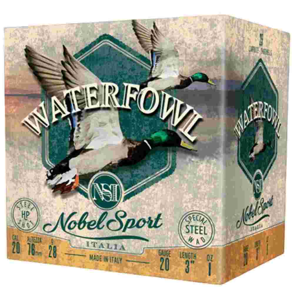 Nobel Sport Steel Waterfowl 20 Shotshells 20ga 1oz 3" 1450 fps #2 25/ct