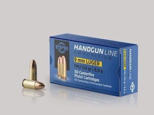 PPU Handgun Ammunition 9mm Luger  124 gr FMJ  1120 fps 50/ct