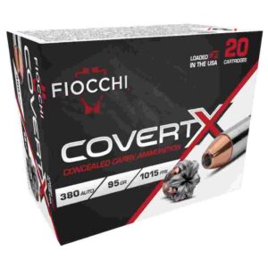 Fiocchi CovertX Handgun Ammunition .380 Auto 95gr JHP 1025 fps 20/ct