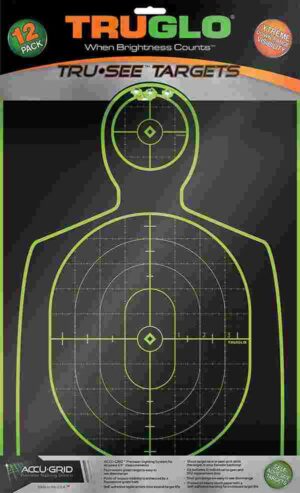 TRUGLO TRU-SEE Self Adhesive Targets - Handgun 12x18 Green 12 Pack