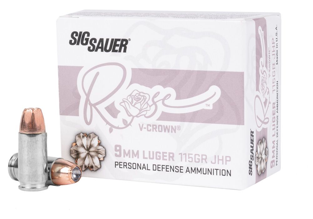 SIG SAUER V-CROWN ROSE 9MM 115G JHP 20RD BX 200RD CASE