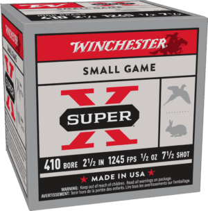 WINCHESTER SUPER-X HEAVY BRASS GAME LOAD 410 2-1/2" 7.5 25RD BX 250RD CASE