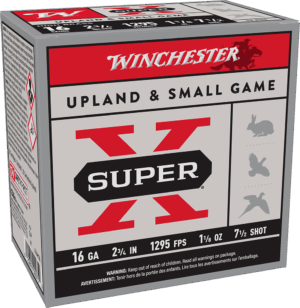 WINCHESTER 16 GA 2-3/4" #7.5 SUPER-X UPLAND HB 1-1/8 OZ 25 RD/BX 10 BX/CS