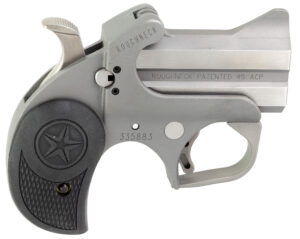 Bond Arms BARN Roughneck  45 ACP 2rd 2.50" Stainless Steel  Double Barrel & Frame, Rebounding Hammer, Blade Front/Fixed Rear Sights, Black Rubber Grip, Manual Safety