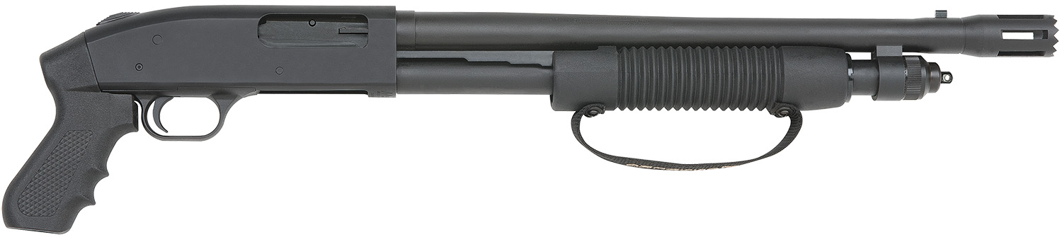 Mossberg 50697 590 Cruiser 12 Gauge Pump 3" 6+1 18.50" Matte Blued Stand-Off Breacher Barrel, Matte Blued Stainless Steel Receiver, Black Pistol Grip