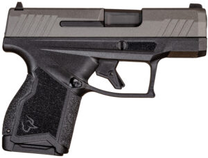 Taurus 1-GX4M93C GX4 Micro-Compact 9mm Luger Caliber with 3.06" Barrel, 11+1 Capacity, Black Finish Frame, Serrated Tungsten Gray Cerakote Steel Slide &  Interchangeable Backstrap Grip Includes 2 Mags
