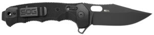 S.O.G SOG12210257 Seal XR 3.90" Folding Clip Point Plain Black Cerakote S35VN SS Blade Black/GRN Handle Includes Belt Clip