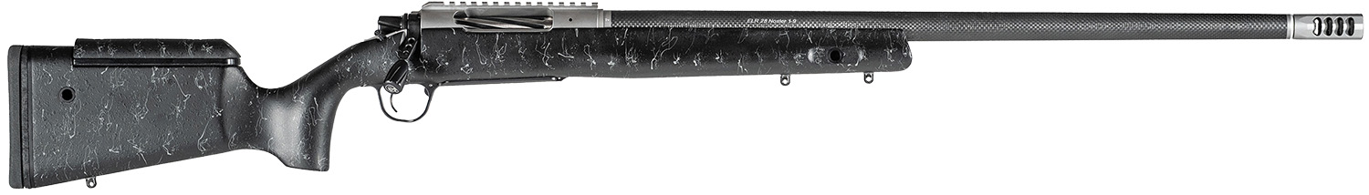 Christensen Arms 8010700300 ELR 338 Lapua Mag 3+1 27" Target Profile Carbon Fiber Barrel, Black Nitride Finish, Black with Gray Webbing Stock