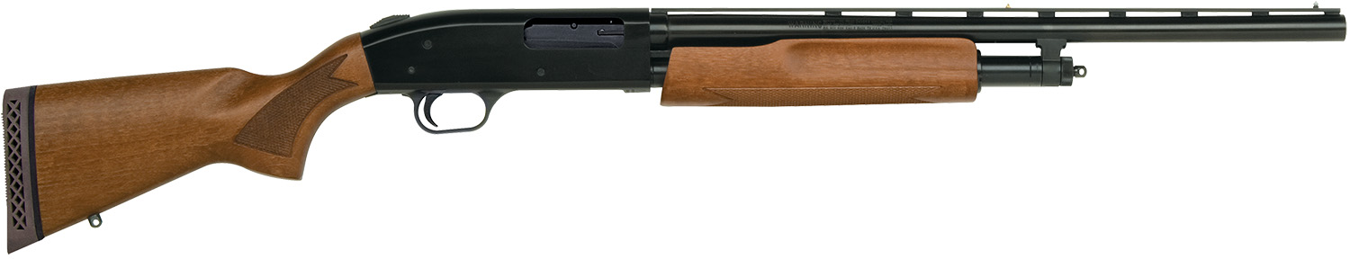 Mossberg 57110 505 Bantam Youth 20 Gauge Pump 3" 4+1 20" Blued Vent Rib Barrel, Blued Steel Receiver, Fixed Hardwood Stock, Right Hand, Accu-Set Choke