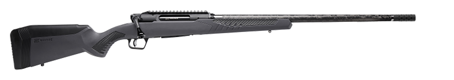 Savage Arms 57900 Impulse Mountain Hunter 28 Nosler 2+1 24" Carbon Fiber Threaded Barrel, Black Aluminum Receiver w/Picatinny Rail, Gray AccuStock Synthetic Stock, Ambidextrous