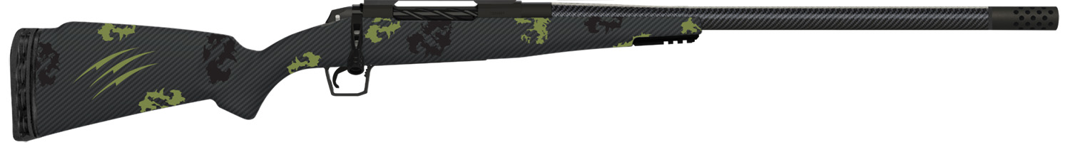 Fierce Firearms TROG300PRC24BF CT Rogue 300 PRC 3+1 24" Carbon Fiber Barrel, Black Cerakote Titanium Rec, Forest Camo Rogue Stock