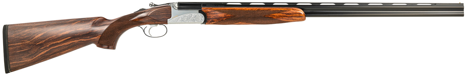 Fausti Usa, Inc 15403 Caledon 410 Gauge 3" 2rd 26" Blued Barrel, Engraved Stainless Rec, Wood Laser Grain Stock, Metallic Bead Sight