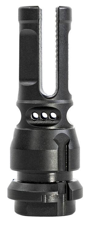 Sons Of Liberty Gun Works NOX9556 NOX9 QD Flash Hider 22 Cal (5.56mm) 1/2"-28 tpi, 3-Prong, 9 Ported Black Steel, Includes Shims, Compatible With Dead Air Sandman/Nomad Suppressors