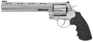 Colt Mfg ANACONDASP8RFT Anaconda Target 44 Mag 6rd 8" Stainless Vent Rib Barrel, Stainless Steel Frame Black & Rubber Grip