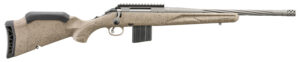 Ruger 46927 American Ranch Gen II Full Size 6.5 Grendel 10+1 16.10" Cobalt Cerakote Spiral Threaded Barrel &  Picatinny Rail Steel Receiver, Flat Dark Earth Splatter Adj Comb Synthetic Stock