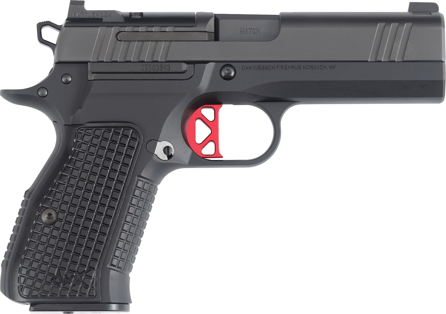 Dan Wesson 92104 DWX Compact Frame 9mm Luger 15+1 4" Black Match Grade Barrel, Black DLC Serrated Slide, Black Aluminum Frame w/Beavertail, Black Aluminum Grip