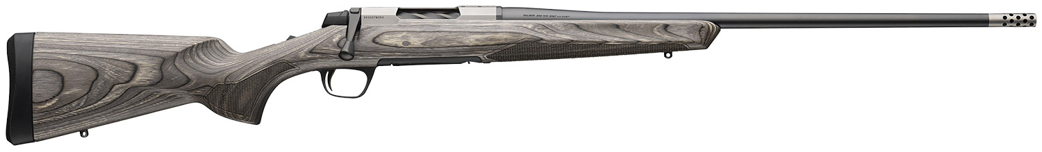 Browning 036092294 X-Bolt 2 Hunter Full Size 6.5 PRC 3+1 24" Matte Blued Threaded Sporter Barrel, Drilled & Tapped Stainless Steel Receiver, Fixed Gray Laminate Stock, Radial Muzzle Brake