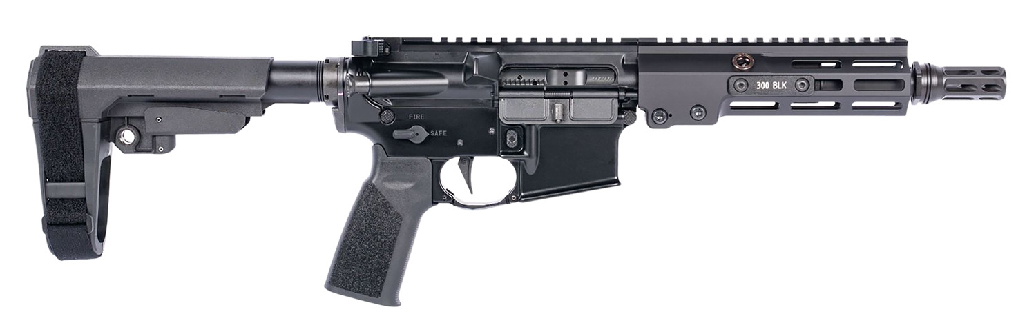 Geissele Automatics 08-518B Super Duty Mod 1 300 Blackout 8" Black Threaded Barrel, Black Aluminum Receiver w/Picatinny Rail, Synthetic SB Tactical SBA3 Brace, Black A17 Grip