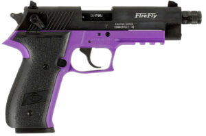 GSG GERG2213TFFLA FireFly  22 LR 13+1 4.90" Black Threaded Barrel, Aluminum Serrated Slide, Purple Aluminum Frame w/Picatinny Rail, Textured Grip