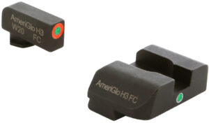 AmeriGlo GL201 i-Dot Sight  Set for Glock  Green Tritium Orange Outline Front Sight-Green Tritium Rear Sight