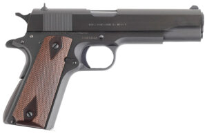 Colt Mfg O1970A1CS Government Series 70 45 ACP 7+1 5" Black National Match Barrel, Blued Serrated Steel Slide & Frame w/Beavertail, Rosewood Grip, Ambidextrous