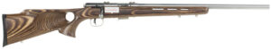 Savage Arms 94725 93 BTVS Full Size 22 WMR 5+1 21" Satin Stainless Heavy Barrel, Satin Drilled & Tapped Stainless Steel Receiver, Natural Brown Thumbhole Laminate Stock, Right Hand
