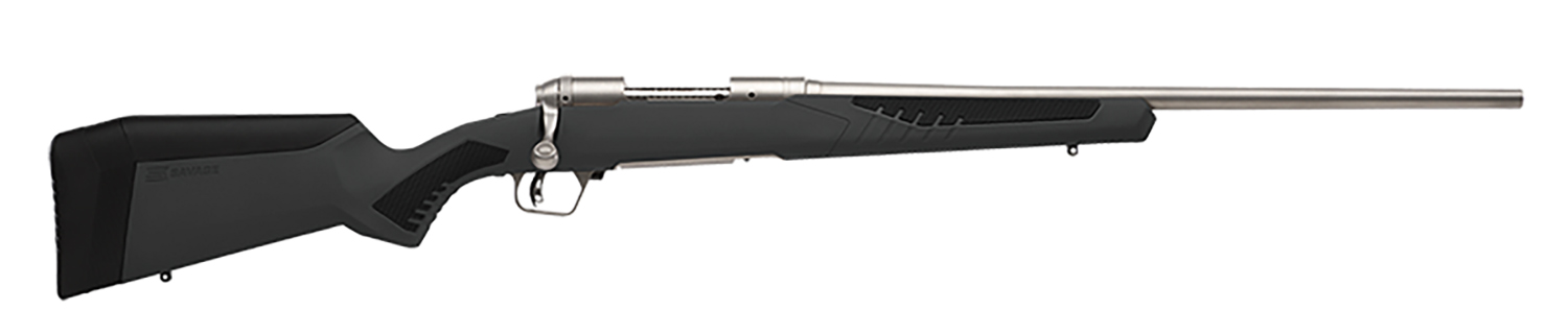 Savage Arms 57054 110 Storm Full Size 7mm Rem 3+1 24" Matte Button-Rifled Barrel, Matte Drilled & Tapped Stainless Steel Receiver, AccuStock Matte Gray Synthetic Stock, Right Hand