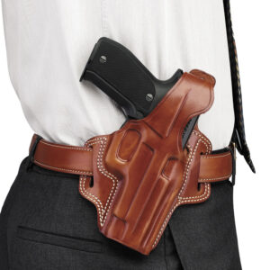 Galco FL118 Fletch OWB Tan Leather Belt Slide Fits Ruger SP101 Fits Colt Detective Special Right Hand