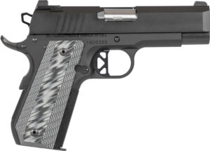 Dan Wesson 01883 ECP  Compact Frame 45 ACP 8+1 4" Stainless Bull Barrel Black Duty Serrated Stainless Steel Slide Black Aluminum Frame wBeavertail Black/Gray G10 Grip