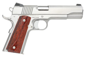 Dan Wesson 01889 Razorback  10mm Auto Caliber with 5" Match Grade Barrel, 8+1 Capacity, Overall Stainless Steel Finish, Beavertail Frame, Serrated Brushed Slide & Cocobolo Grip