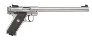 Ruger 40174 Mark IV Target 22 LR 10+1 10" Overall Satin Stainless Steel Bull Barrel, Slide & Satin Aluminum Frame, Black Checkered Polymer Grips