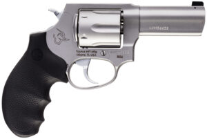 Taurus 285639NS 856 Defender 38 Special +P Caliber with 3" Barrel, 6rd Capacity Cylinder, Overall Matte Finish Stainless Steel, Finger Grooved Black Hogue Rubber Grip & Night Front Sight