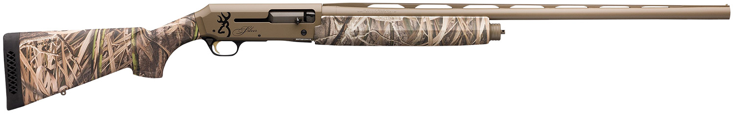 Browning 011428205 Silver Field 12 Gauge 3.5" 4+1 26" Barrel, Flat Dark Earth Cerakote Metal Finish, Mossy Oak Shadow Grass Habitat Synthetic Stock