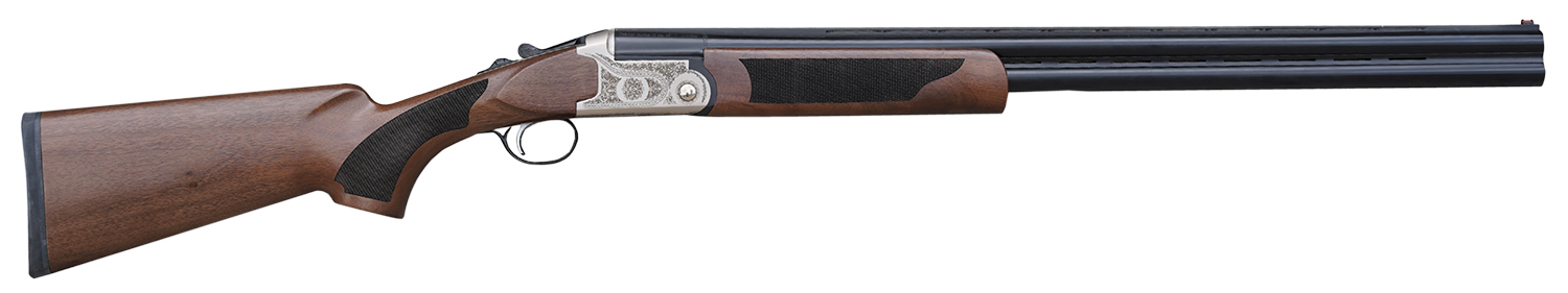 Pointer KAR41026Y Acrius Youth 410 Gauge Break Open 3" 2rd 26" Black O/U Barrel, Nickel Engraved Metal Finish, Turkish Walnut Stock, Right Hand Includes 5 Chokes