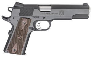 Springfield Armory PX9420 1911 Garrison 45 ACP 7+1, 5" Stainless Match Grade Steel Barrel, Salt Blued Serrated Carbon Steel Slide, Blued Steel Frame w/Beavertail, Thin-Line Wood Grip