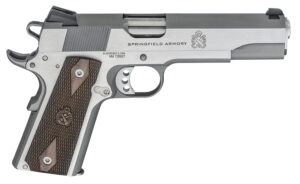 Springfield Armory PX9420S 1911 Garrison 45 ACP 7+1 5" Stainless Match Grade Steel Barrel, Serrated Stainless Steel Slide, Stainless Steel Frame w/Beavertail, Thin-Line Wood Grip