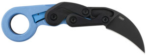 CRKT 4041B Provoke  2.47" Folding Hawkbill Plain Black Stonewashed 4116 Stainless Steel Blade/Blue Metallic Grivory Handle