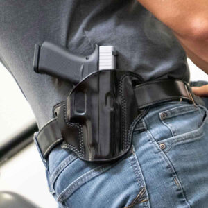 Galco CM876B Combat Master OWB Black Leather Belt Slide Fits Springfield Hellcat Pro Right Hand