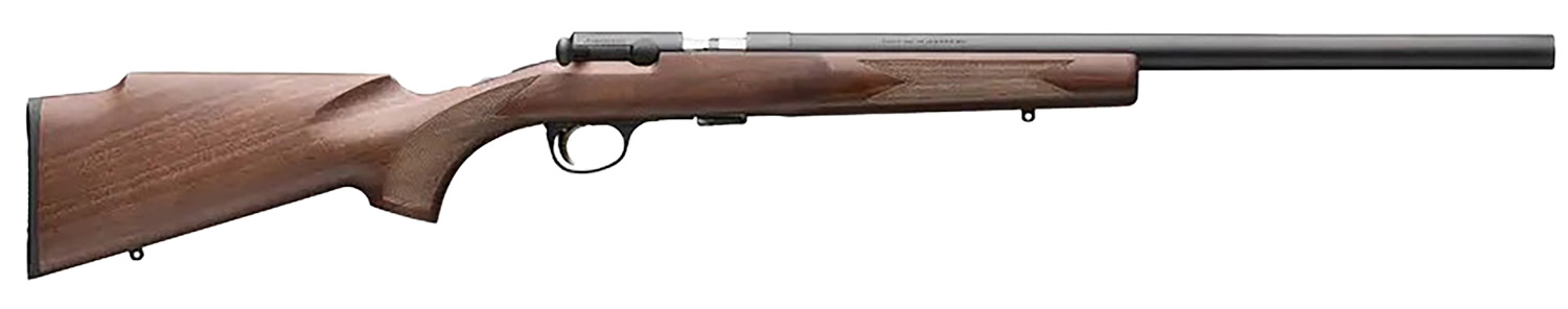 Browning 025253270 T-Bolt Target SR 17 HMR 10+1 20" Matte Blued Heavy Bull Threaded Barrel, Drilled & Tapped Matte Blued Steel Receiver, Grade I Black Walnut Target Style Fixed w/Raised Comb Stock