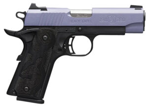 Browning 051986492 1911-380 Black Label Compact Frame 380 ACP 8+1, 3.63" Matte Stainless Steel Barrel, Crushed Orchid Cerakote Serrated Stainless Steel Slide, Matte Black Polymer Frame w/Beavertail
