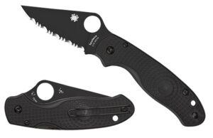 Spyderco C223PBBK Para 3 Lightweight 2.92" Folding Plain Black DLC CTS BD1N SS Blade/Black Textured FRN Handle Includes Pocket Clip