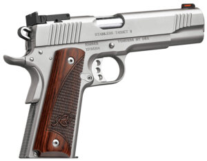 Kimber Mfg, Inc 3200326 Stainless II Target Full Size Frame 9mm Luger 9+1 5" Stainless Match Grade Barrel, Satin Silver Serrated Stainless Steel Slide & Frame w/Beavertail, Rosewood Grip