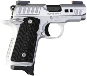 Kimber Mfg.,inc 3300237 Micro 9 Rapide Frost 9mm 7+1 3.15" Brushed Stainless/Silver KimPro II Black G10 Grip