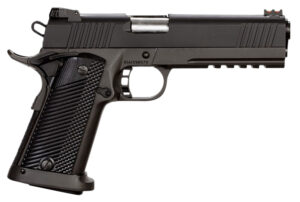 Rock Island 51567 Tac Ultra FSHC 45 ACP Caliber with 5" Barrel, 14+1 Capacity, Overall Black Parkerized Finish Steel, Picatinny Rail/Beavertail Frame, Serrated Slide & Black/Gray G10 Grip