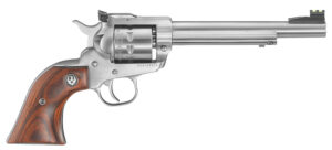 Ruger 0626 Single-Six Convertible 22 LR 22 WMR 6rd 6.50" Satin Stainless Steel Barrel, Cylinder & Frame, Hardwood Grip, Transfer Bar Safety, Exposed Hammer