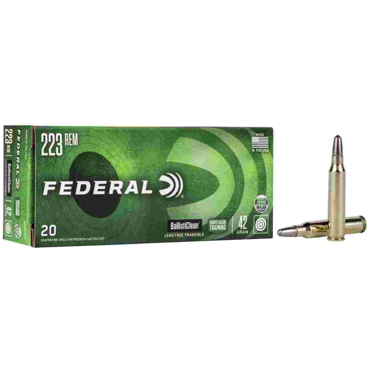 Federal Ballisticlean Frangible Rifle Ammuntion .223 Rem 42 gr RHT 3450 fps 20/ct