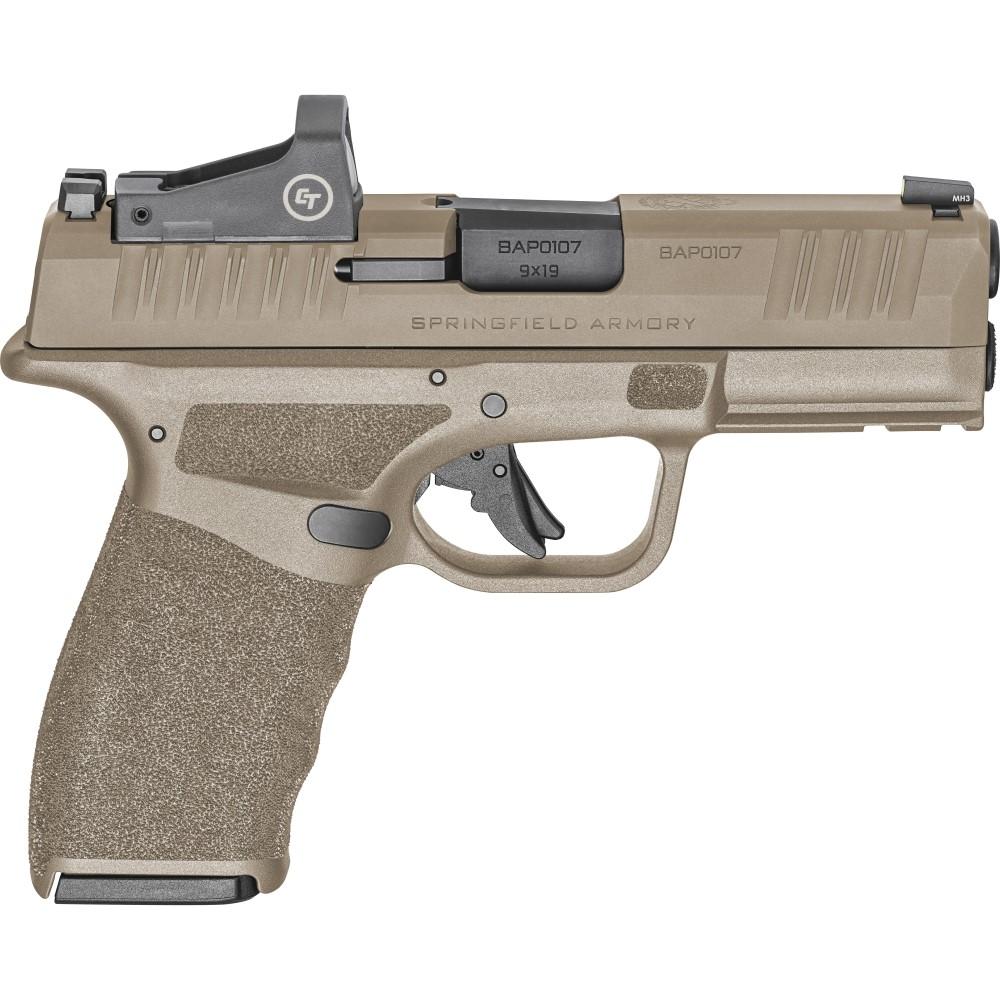 Springfield Hellcat Pro FDE Handgun 9mm Luger 10rd Magazines(2) 3.7" Barrel w/CT1500 Red Dot