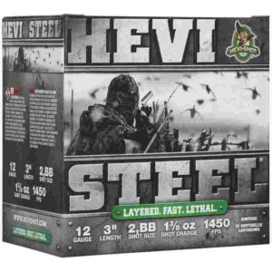 HEVI-Shot HEVI-Steel Shotshells 12ga 3" 1-3/8oz 1450 fps #BB 25/ct
